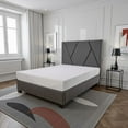 thumbnail image 3 of LiviNest Modern Upholstered Bed Frame: Diamond Tufted Gray Fabric Platform Bed - Queen Size Bedroom Furniture for Modern Minimalist Style Enthusiasts, 3 of 6