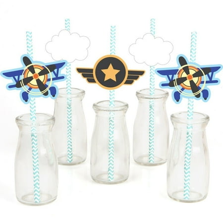 Airplane Paper Straw Decor Baby Shower Birthday Party Striped Awesome Decorative Plastic Bottles For Shower Airplane Paper Straw Decor Baby Shower Birthday Party Striped Awesome Decorative Plastic Bottles For Shower