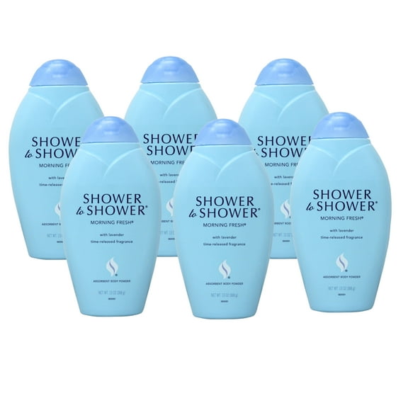 SHOWER TO SHOWER Body Powder Morning Fresh 13 oz (Pack of 6)