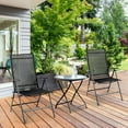 thumbnail image 3 of Gymax 2 Pcs Chaise Pliante Patio Jardin Extérieur avec Cadre en Acier Dossier Réglable, 3 of 10