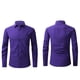 thumbnail image 1 of pstuiky camisas de manga larga para hombre, Camisa informal de color liso con botones, manga larga, cuello vuelto, transpirable y elástica para hombre top de hombre m, 1 of 5