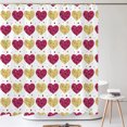 thumbnail image 2 of DEKAXID 1 cortina de ducha impermeable con estampados de amor dorados y rosas, decoración modernista y romántica para el baño del hogar, cortina con ganchos, 2 of 5