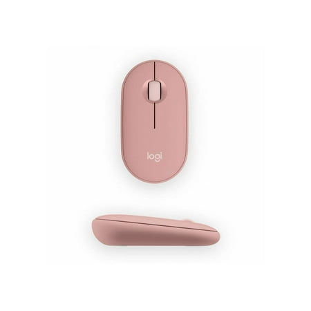 Logitech - Pebble Mouse 2 M350s Slim Lightweight Wireless Silent Ambidextrous Mouse with Customizable Buttons - Rose