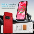 thumbnail image 2 of Case for Google Pixel 9a 6.3" with Invisible Fold Holder Stand, MagSafe Magnetic Wireless Charging,Sliding camera casing,Shockproof Dropproof Tough Rugged Protective Case Cover,Red, 2 of 10
