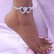 thumbnail image 4 of Tobillera Pulsera de tobillo con doble corazón para mujer Tobillera de playa descalza de verano Joyería Tobillera para mujer., 4 of 5