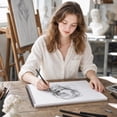 thumbnail image 5 of Sketchbook, 9×12 Inch Spiral Bound Sketch Book for Drawing, 100 Sheets 100GSM Acid-Free Bleed-Proof Sketchbook for Artists Students, 5 of 8