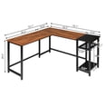 thumbnail image 4 of Hassch Computer Desk with Shelves 55" L Shaped Table Writing Desk Workstation for Home Office, Retro Color & Black, 4 of 10