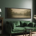 thumbnail image 3 of Large Framed Canvas Wall Art Vintage Forest Lake Mountain Landscape Print for Living Room Decoration - 60"x20" Black Framed, 3 of 8