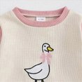 thumbnail image 4 of NOLDARES Toddler Baby Girl Cute 2pcs Clothes Set Long Sleeve Round Neck Sweatshirt and Elastic Waist Pants Outfits Fall Winter(Beige,6-12 M), 4 of 8