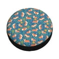 thumbnail image 3 of Gaeub Corgi with Flowers 14-17in Tire Cover, Spare Tire Cover, for Camper Caravan, Trailer, Car, Truck, SUV, Jeep - 15 inch, 3 of 9