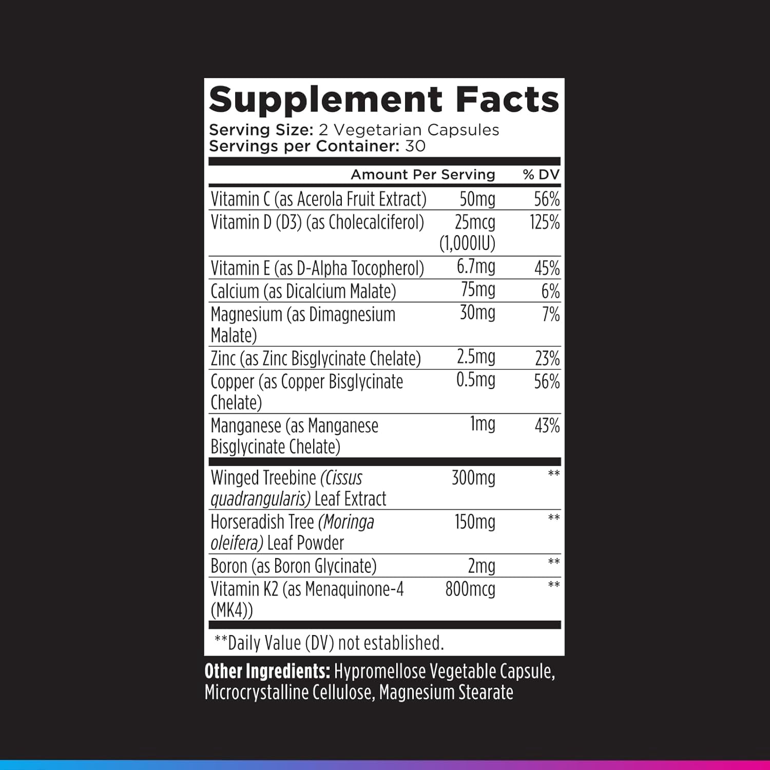 Livingood Daily Calcium Supplement for Women and Men, Bone Support with Vitamin C, Vitamin D3 K2, Magnesium, Zinc, Calcium, Vegetarian Capsules, Non GMO, Gluten Free, 60 Count