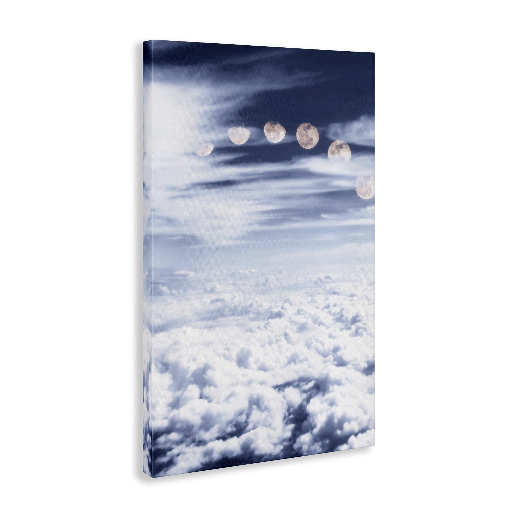 Stupell Industries Moon Phases Over Clouds Landscape Painting Gallery Wrapped Canvas Art Print Wall Art, 16 x 24