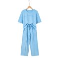 thumbnail image 6 of Women's Sky Blue Matching Set – Drop Shoulder Boxy Tee and High Waist Barrel Pants, S, 6 of 12