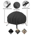 thumbnail image 2 of Fire Pit Cover 34x16" H Heavy Duty Waterproof Round Fire Bowl Cover Outdoor Side Table Cover With Drawstring And Handles-Grey, 2 of 2