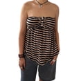 thumbnail image 1 of Argulvti Women Tube Top, Strapless Backless Solid/Stripes Vest Pleated Summer Tops, 1 of 9