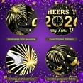 thumbnail image 4 of Gold Glitter New Year Banner Firework Design 2026 Celebration Display Clock Champagne Glasses Cheers Backdrop for New Year Party Eve Gathering Festive Event, 4 of 9