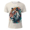 thumbnail image 4 of Youmylove Men's T-shirt Tiger Printed Short Sleeve Crew Neck Loose Casual Fashionable Tees Male's top Fashion Dailywear Leisure Versatile, 4 of 4