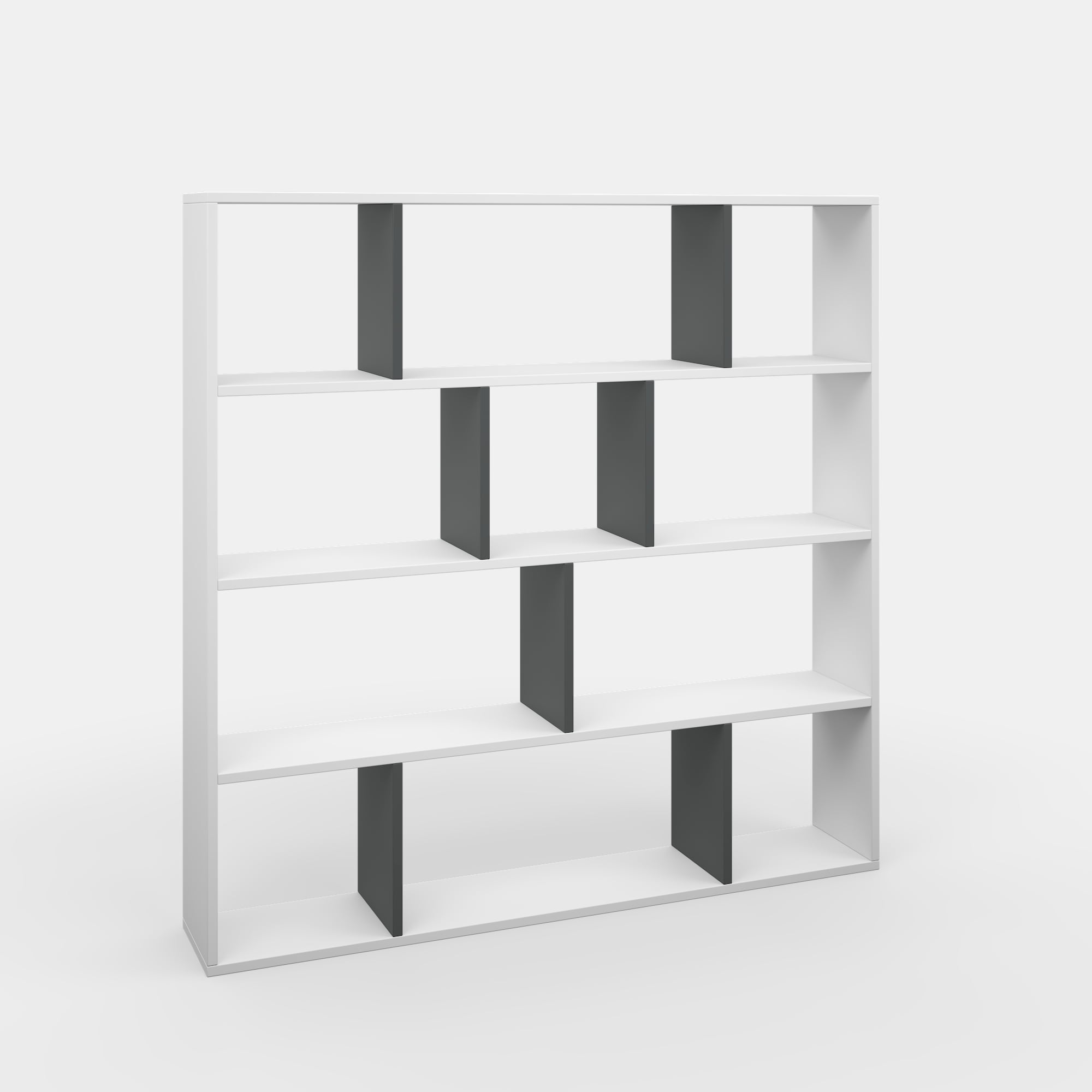 Ada Home Decor Hobdi 4 Tier Open Shelf Cube Modern Bookcase, Wenge/White