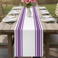 thumbnail image 4 of Purple Striped Table Runner 72 Inches, Farmhouse Simple Line Vertical Stripes Bed Runner Dresser Scarves Tabletop for Indoor Outdoor Parties/Ceremony/Banquet, 14" x 72", 4 of 9