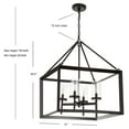 thumbnail image 6 of JONATHAN Y Anna 21" 4-light Metal/Glass LED Pendant, Oil Rubbed Bronze, 6 of 8