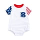 thumbnail image 1 of KAKOWELY Mono de poliéster de una pieza para bebé, mono unisex con estampado del Día de la Independencia para recién nacidos, 1 of 5