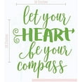 thumbnail image 5 of Let Your Heart Be Your Compass Inspirational Wall Decals Home Décor 23x19-Inch Lime Green, 5 of 5