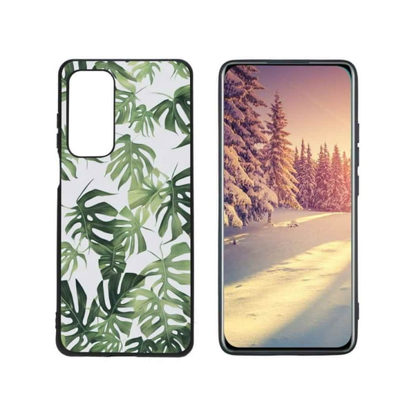 Compatible with Motorola MOTO Edge 2021 Phone Case, Tropical-Leaves-13 Case Men Women, Flexible Silicone Shockproof Case for Motorola MOTO Edge 2021