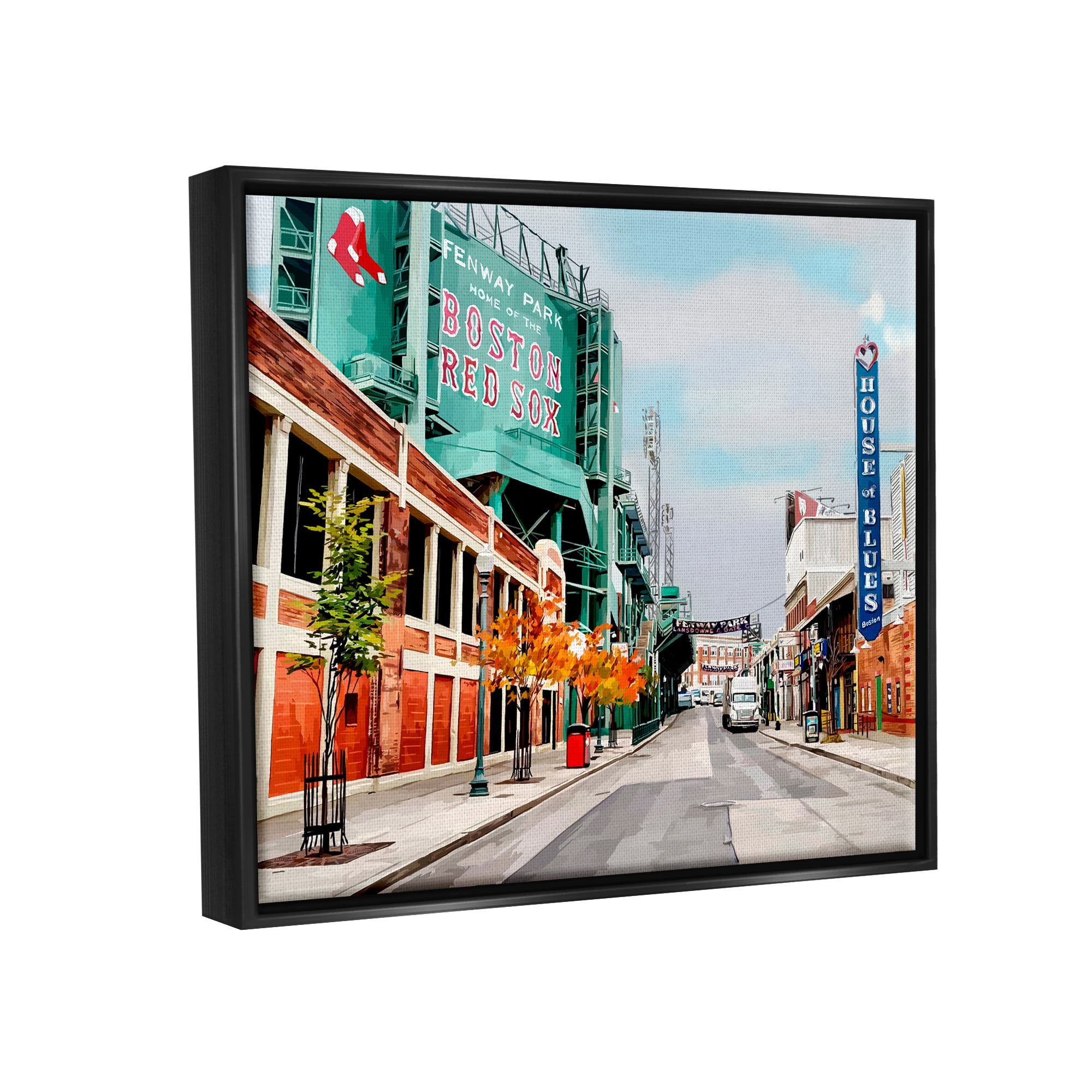 Stupell Industries Fenway Park Boston Cityscape Town & City Photography Black Floater Framed Art Print Wall Art