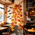 thumbnail image 2 of chaungfeng Artificial Maple Leaf Garland,79" Halloween Thanksgiving Foliage Hanging Vines - Fake Ivy,for Wedding Party Garden,Home,Dining Table Decoration,Wall,Fireplace, 2 of 8