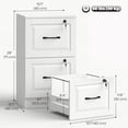 thumbnail image 2 of 2 Drawer White File Cabinet with Independent Locks, Compact MDF Vertical Filing Cabinet for A4 & Letter Size, Space-Saving Office Storage for Home Office and Under Desk Use, 2 of 7