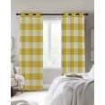 thumbnail image 3 of Yellow Gradient Blackout Curtains 84 Inches Long for Bedroom, Farm Plaid Buffalo Checkered Gingham Thermal Insulated Room Darkening Black Out Window Curtain Panels Grommet Drapes for Living Room, 3 of 8