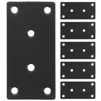 Hemoton 6 Sets Heavy Duty Black Metal Mending Plates For Wood Furniture Straight Flat Brackets With Screws For Reliable Fixing And Reinforcement