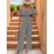 thumbnail image 5 of Plisados A Rayas para Mujer, Elegantes, de Verano, con Tirantes y Pantalones de Pierna , . Negro XL, 5 of 7