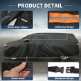 thumbnail image 6 of Unique Bargains Aluminum Full Car Cover Black for Toyota Sienna 206.69"x79.13"x62.99", 6 of 8
