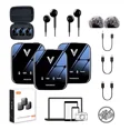 thumbnail image 1 of V Innovation S08 Micrófono Profesional Lavalier Solapa Inalámbrico Para Celular Cámara Pc Gamer Condensador Bluetooth Reducción De Ruido Con Auriculares De Monitoreo Parabrisas Y Estuche Color Negro, 1 of 7