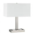 thumbnail image 4 of Cal Lighting Colmar 2-Light Desk Lamp with 2 Power Outlets in Brushed Silver, 4 of 5