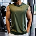 thumbnail image 2 of HappyYEE Men's Gym Tank Tops Casual Round Neck Sports Fitness Sleeveless Tops Comfy Breathable Summer Tank Green-a M, 2 of 5