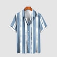 thumbnail image 5 of Wyzesi Button Up Black Shirt Men Men Short Sleeve Fashion Striped Printed Shirt Multicolor Striped Non Positioned Printed Men Shirt Compression Shirt Men Slimming Stomach, 5 of 5