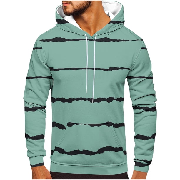Sudadera con capucha para hombre, estilo casual, a la moda, con cuello redondo, bolsillos y estampado degradado, sudadera de manga larga con capucha, blusa de poliéster para hombre