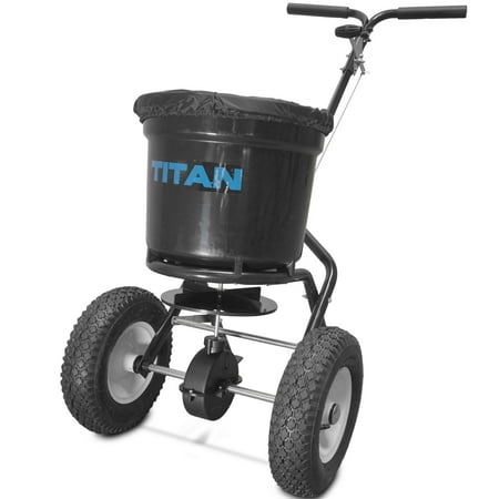 Professional Spreader - Titan 50 lb Professional Broadcast Spreader for Lawn Fertilizer Seed