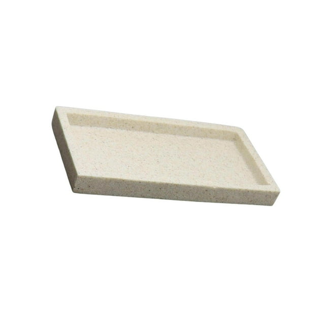 facefd Vanity Tray Desktop Organizer Tealight Plate for Countertop Hotel Decor Stone Gray