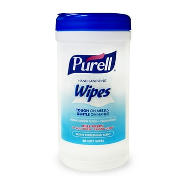 PURELL® Hand Sanitizing Wipes, Clean Refreshing Scent, Canister, 40 Soft Wipes