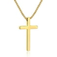 thumbnail image 1 of Collier Croix pour Hommes, Argent Noir Or, 1 of 7