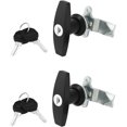 thumbnail image 1 of Nrdde 2025 Latest Model Garage Cabinet Locks, 2 Pcs T Handle Lock Keyed Alike, Door Trailer Cabinet Latch, RV Garage Cabinets Letter-Box Drawer Lock Latch MS101-1, 1 of 5