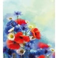 thumbnail image 3 of Flower Duvet Cover Set, Close up Structured Bouquet with Flower Types Poppy Peacefulness Indulging Design, Decorative 3 Piece Bedding Set with 2 Pillow Shams, King Size, Red Blue, by Ambesonne, 3 of 3