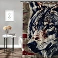 thumbnail image 2 of Orinice Wolf Flag Americo Makk Bathroom Decor Set, Multi-Size Colorful Luxurious Graphic Print Polyester Fabric Fashion Shower Curtain Set with Hooks 36x72, 2 of 7