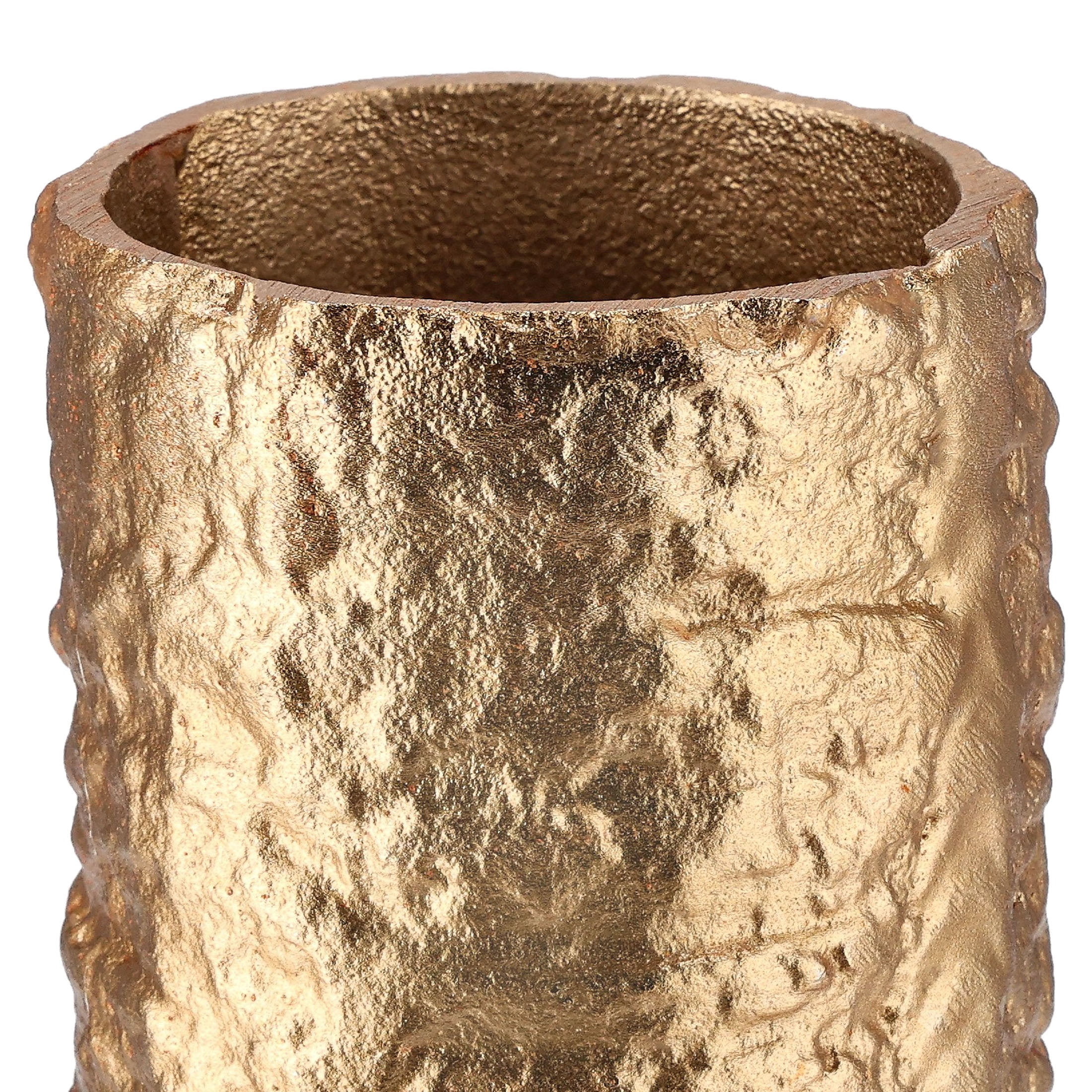 Small Metal Christmas Pillar Candle Holder, Rustic Gold, 4", by Holiday Time