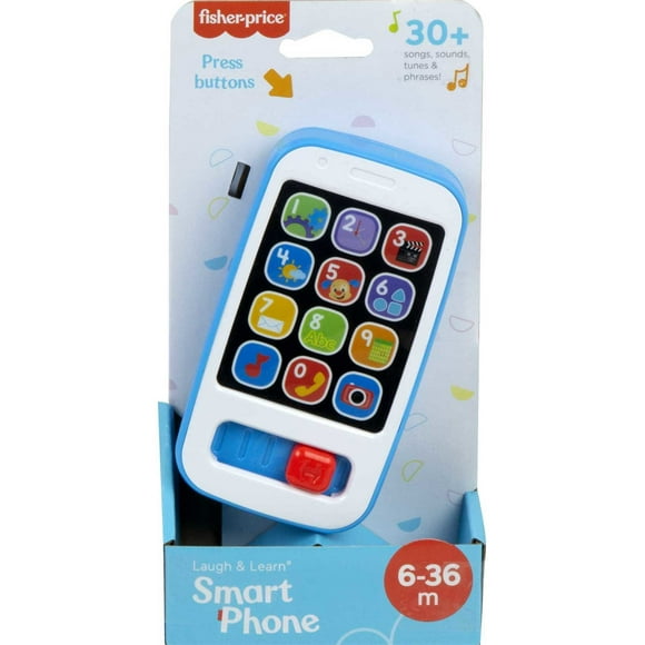 Fisher-Price Laugh & Learn Smart Phone Electronic Baby Learning Toy with Lights & Sounds, Blue