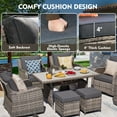 thumbnail image 2 of MEISSALIVVE 8 Pieces Outdoor Patio Furniture Set, Wicker Sectional Furniture Set with Dining Table,2 Swivel Chair & 2 Single Chair, 2 Ottomans (Gray), 2 of 9