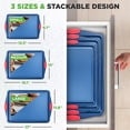 thumbnail image 3 of NutriChef Nonstick 3-Piece Baking Pans Set – Carbon Steel Bakeware with Blue Coating Inside & Outside and Red Silicone Handles, Durable and Reliable, Effortless Baking and Easy Cleanup (Blue), 3 of 4